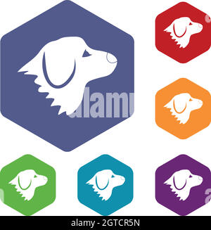 Retriever dog icons set Illustration de Vecteur