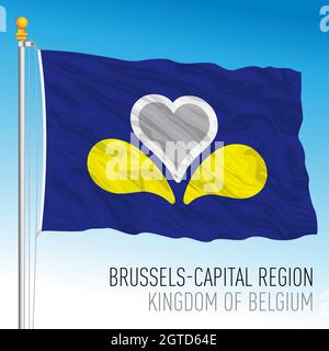 Drapeau régional de Bruxelles-capitale, Royaume de Belgique, illustration vectorielle Illustration de Vecteur