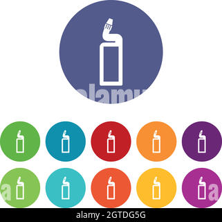 Bouteille en plastique des icônes du kit de nettoyage des drains Illustration de Vecteur