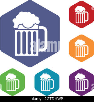 Beer mug icons set Illustration de Vecteur