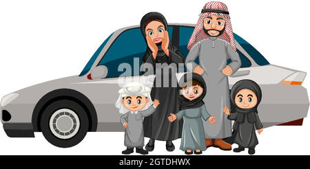 Famille arabe en vacances Illustration de Vecteur