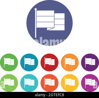 Icônes de jeu de drapeaux noirs Illustration de Vecteur