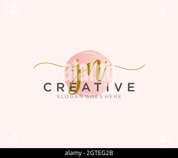 JN logo féminin beauté monogramme et élégant logo design, écriture logo de la signature initiale, mariage, mode, floral et botanique avec la création Illustration de Vecteur