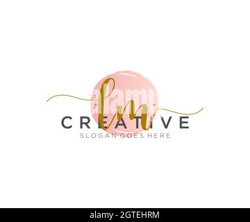 LM logo féminin beauté monogramme et élégant logo design, écriture logo de la signature initiale, mariage, mode, floral et botanique avec la création Illustration de Vecteur