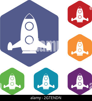 Rocket icons set Illustration de Vecteur