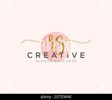 Logo RS féminine beauté monogramme et élégant logo design, écriture du logo de la signature initiale, mariage, mode, floral et botanique avec la création Illustration de Vecteur