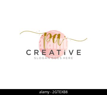 PA logo féminin beauté monogramme et élégant logo design, écriture logo de la signature initiale, mariage, mode, floral et botanique avec la création Illustration de Vecteur