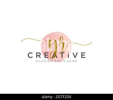 YR logo féminine beauté monogramme et élégant logo design, écriture logo de la signature initiale, mariage, mode, floral et botanique avec la création Illustration de Vecteur