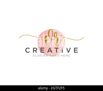 VR logo féminin beauté monogramme et élégant logo design, écriture logo de la signature initiale, mariage, mode, floral et botanique avec la création Illustration de Vecteur