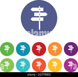 Icônes des panneaux de direction Illustration de Vecteur