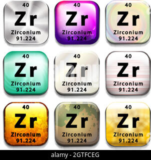 Un élément de zirconium Illustration de Vecteur