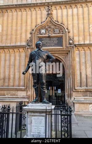 Statue de William Herbert, 3e comte de Pembroke, bibliothèque Bodleian, Oxford Banque D'Images