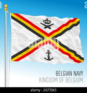 Drapeau de la marine belge, Royaume de Belgique, illustration vectorielle Illustration de Vecteur