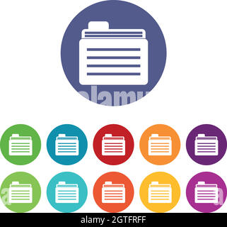 Icônes de jeu de dossiers de fichiers Illustration de Vecteur