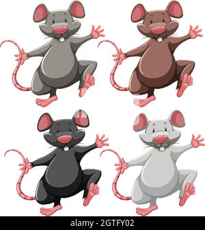Quatre souris Illustration de Vecteur