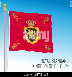 Standard royal du drapeau du Royaume de Belgique, Europe, illustration vectorielle Illustration de Vecteur