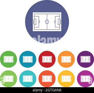 Icônes du jeu de football Illustration de Vecteur