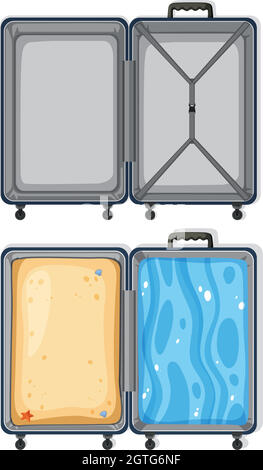 Jeu de bagages vides et pleins Illustration de Vecteur