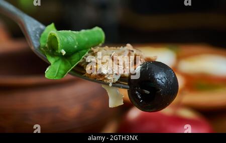 Tonosalata - salade de thon traditionnelle de Grèce Banque D'Images