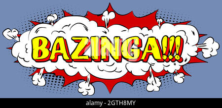 Bazinga - Comics Word. Vecteur rétro résumé bande dessinée livre de la parole bulle Illustration de Vecteur