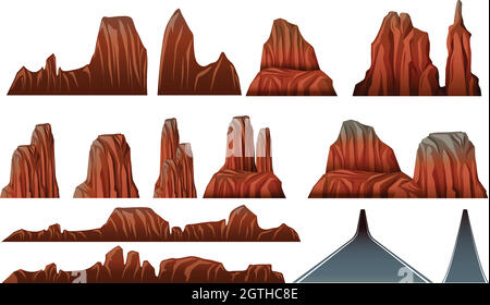 Différents modèles de canyons et de routes Illustration de Vecteur