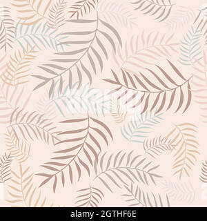 Exotique feuilles tropicales tendance sans couture motif. Illustration de Vecteur