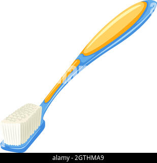 Brosse à dents de couleur bleue et jaune Illustration de Vecteur