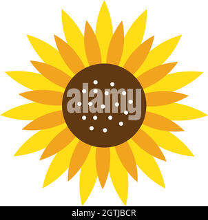 Vecteur d'icône de logo de tournesol Illustration de Vecteur