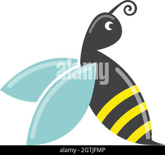 Illustration de l'icône vectorielle du modèle de logo Honey Bee Illustration de Vecteur