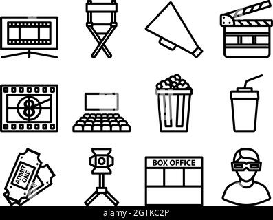 Cinéma Icon Set Illustration de Vecteur