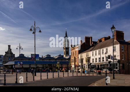 Place du marché à Darlington, Royaume-Uni. Banque D'Images