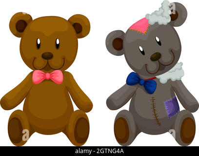 Nouveaux et anciens ours en peluche Illustration de Vecteur