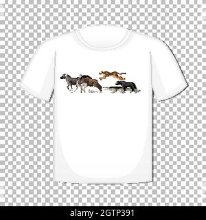 Motif animal sauvage sur un t-shirt isolé sur fond transparent Illustration de Vecteur