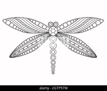 Dragonfly, illustration graphique vectorielle. Illustration de Vecteur