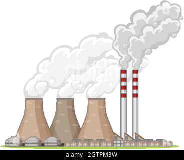 Bâtiment d'usine avec fumée Illustration de Vecteur