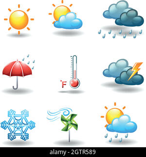 Différentes conditions météorologiques Illustration de Vecteur