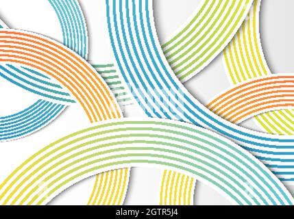 Cercles abstraits les lignes de dégradé se chevauchent sur fond blanc. Illustration vectorielle Illustration de Vecteur