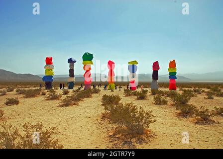 Seven Magic Mountains, Nevada, États-Unis Banque D'Images