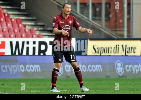 Salerno, Italie. 02 octobre 2021. Milan Djuric joueur de Salerntana, pendant le match du championnat italien Seriea entre Salerntana vs Gênes, résultat final 1-0, match joué au stade Arechi à Salerno. Salerno, Italie, 02 septembre 2021. (Photo par Vincenzo Izzo/Sipa USA) crédit: SIPA USA/Alay Live News Banque D'Images