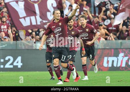 Salerno, Italie. 02 octobre 2021. Milan Djuric joueur de Salerntana, pendant le match du championnat italien Seriea entre Salerntana vs Gênes, résultat final 1-0, match joué au stade Arechi à Salerno. Salerno, Italie, 02 septembre 2021. (Photo par Vincenzo Izzo/Sipa USA) crédit: SIPA USA/Alay Live News Banque D'Images