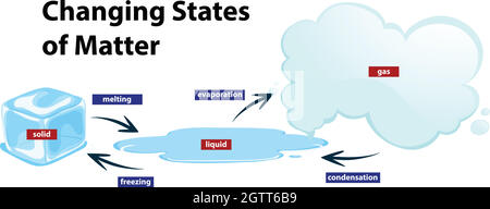 Diagramme montrant les changements d'état de la matière Illustration de Vecteur
