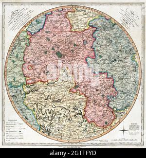 Une nouvelle carte précise du pays sur vingt cinq miles autour de l'Université d'Oxford. (1805) G. Pawley et Samuel John Neele. Banque D'Images