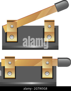 Objet de circuit électronique de commutateur isolé sur fond blanc Illustration de Vecteur