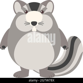 FAT chipmunk sur fond blanc Illustration de Vecteur