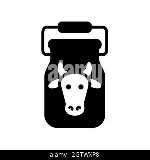 Récipient pour bouteille de lait vecteur plat glyphe icône Illustration de Vecteur