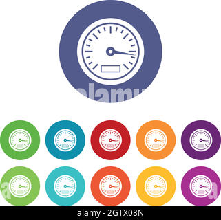 Icônes de réglage du compteur de vitesse Illustration de Vecteur