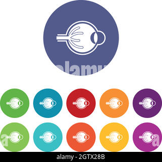 Icônes de l'ensemble de globe oculaire humain Illustration de Vecteur