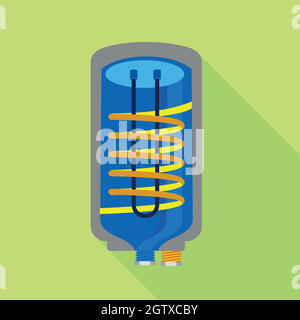 Icône chauffe-eau, style plat Illustration de Vecteur