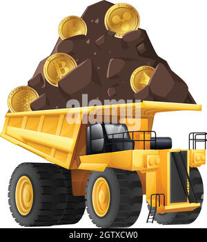 Pièces de crypto sur fond blanc Illustration de Vecteur