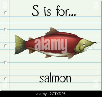La lettre S de la carte mémoire est destinée au saumon Illustration de Vecteur